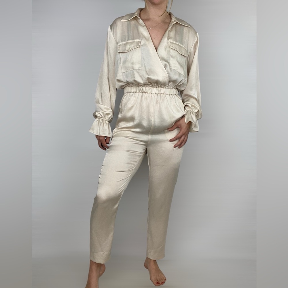 RAMY BROOKS Rory Short Sleeve Jumpsuit‎ in Sandstone